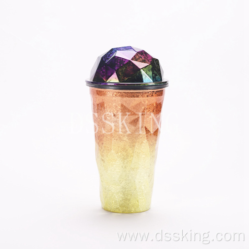 Diamond 16OZ fashion double layers plastic Cup